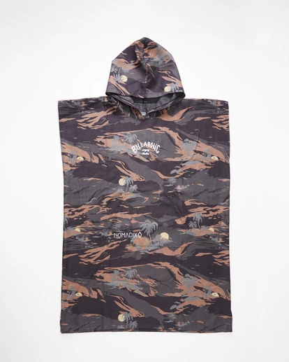 BILLABONG Nomadix x A/Div Hooded Poncho BLACK CAMO - Image 3