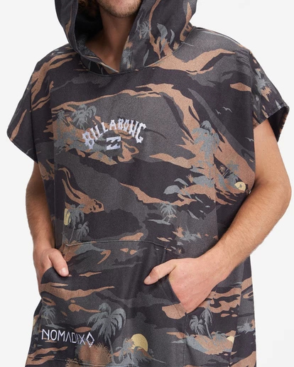 BILLABONG Nomadix x A/Div Hooded Poncho BLACK CAMO - Image 8
