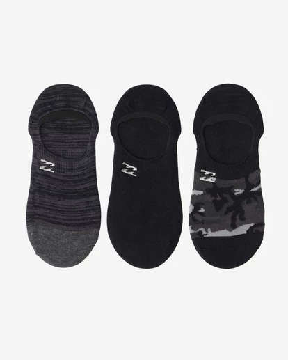 BILLABONG 3-Pack Camo No-Show Socks BLACK - Image 2