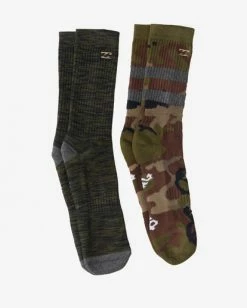 BILLABONG 2-Pack Camo Crew Socks BLACK