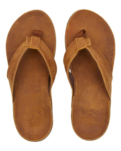 BILLABONG Brunswick Leather Thong Sandals BROWN