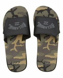 BILLABONG All Day Impact Print Slide Sandals CHARCOAL